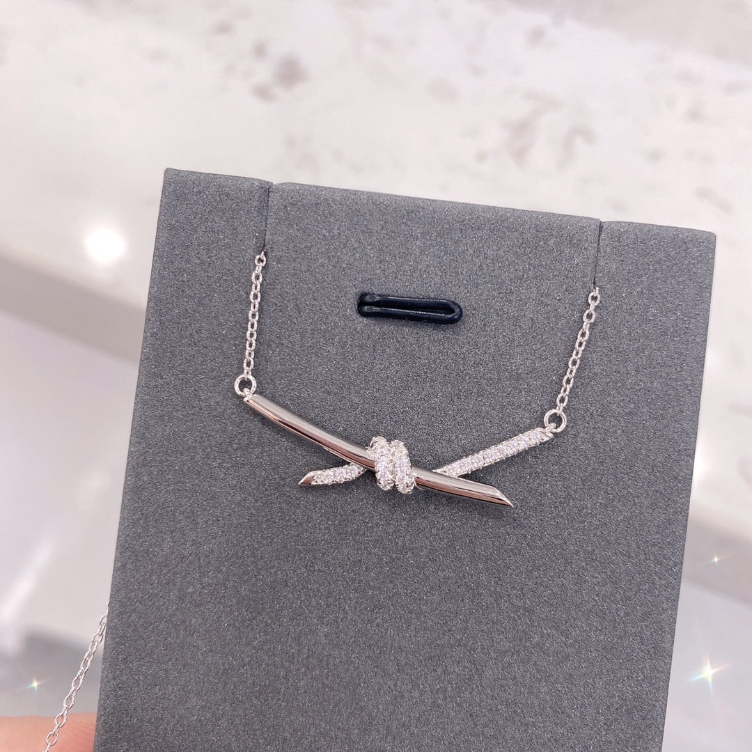 Tiffany Knot Necklace Cubic Zirconia