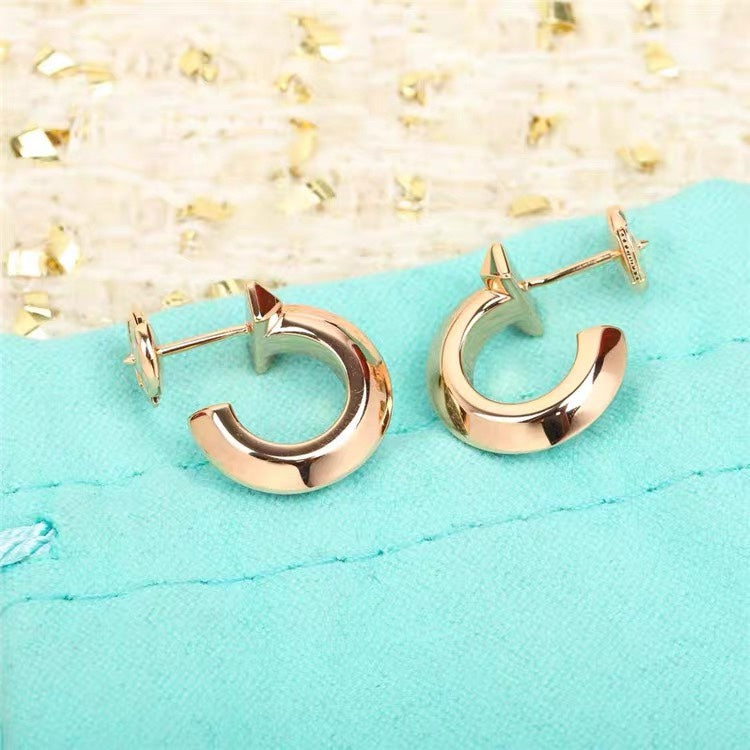 Tiffany Hoop Earrings in Rose Gold with Cubic Zirconia