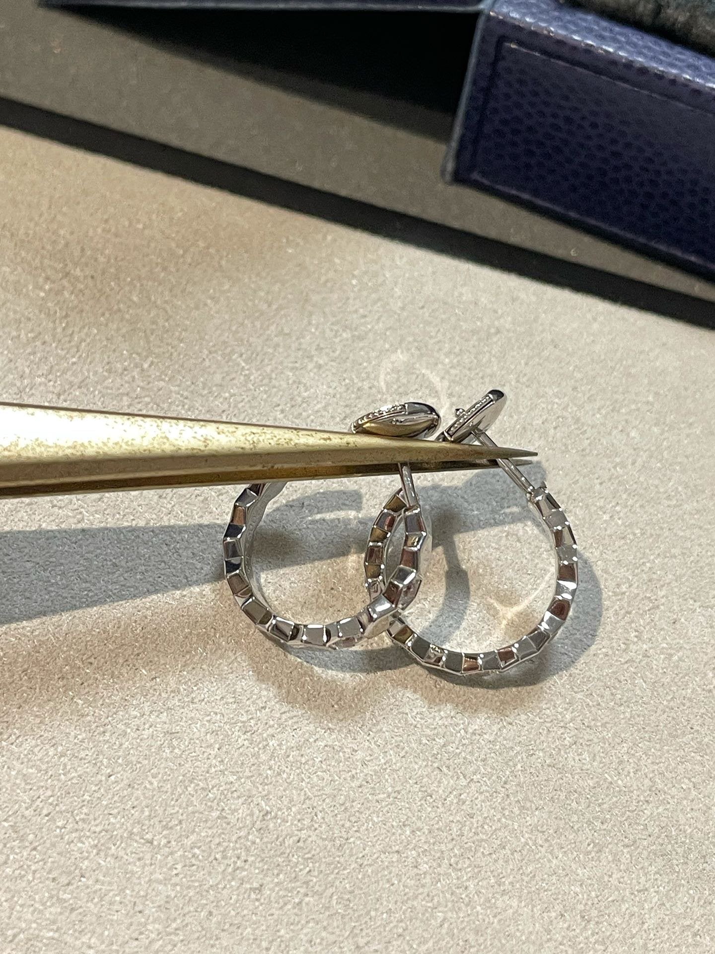 Chaumet Honee Silver Cubic Zirconia Hoop Earrings