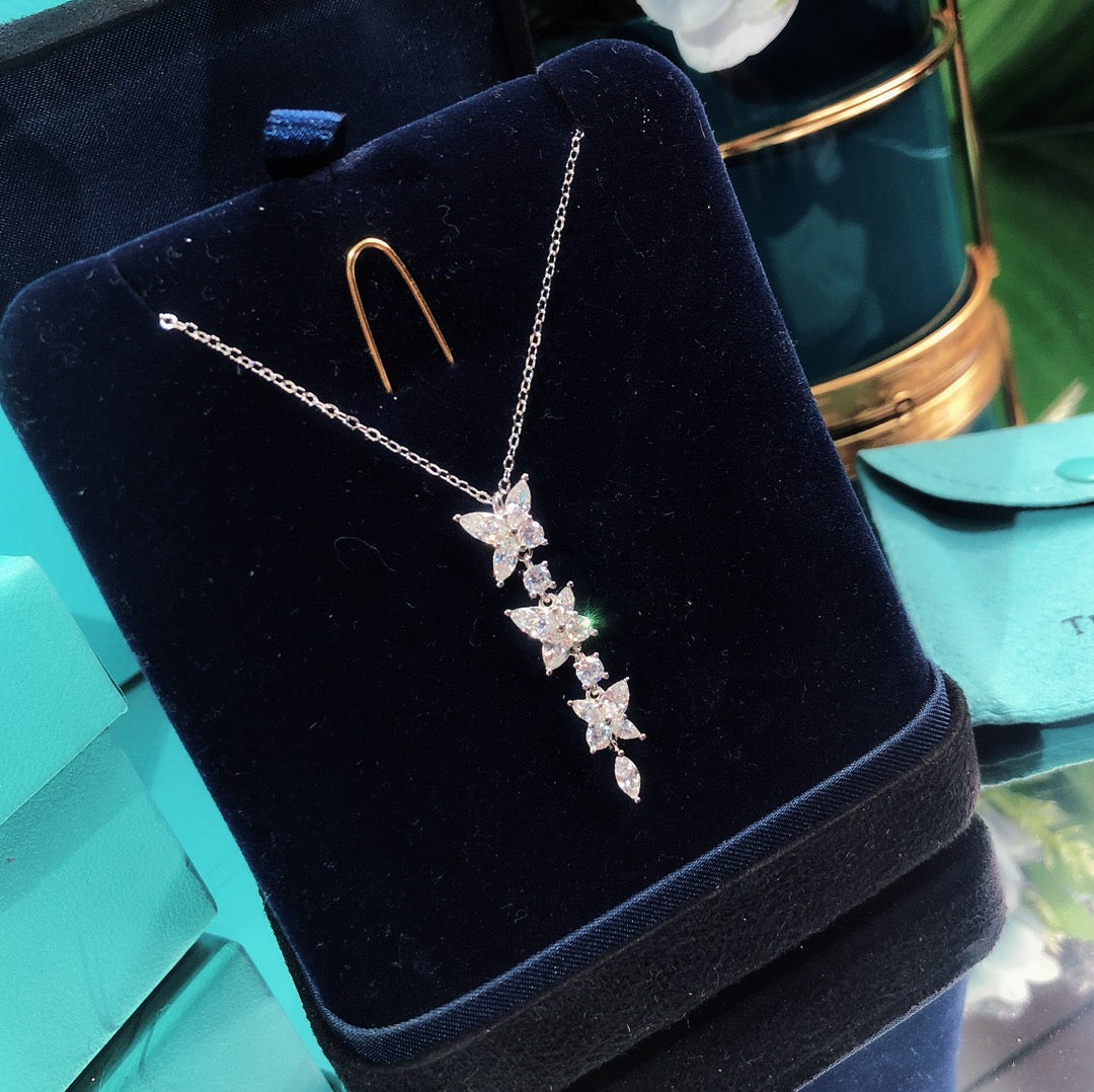Tiffany Mixed Cluster Cubic Zirconia Drop Pendant