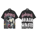 Godspeed Masked Figure Death Text Graphic T-Shirt — front
