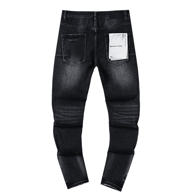 Purple Brand Black Washed Distressed Jeans — back