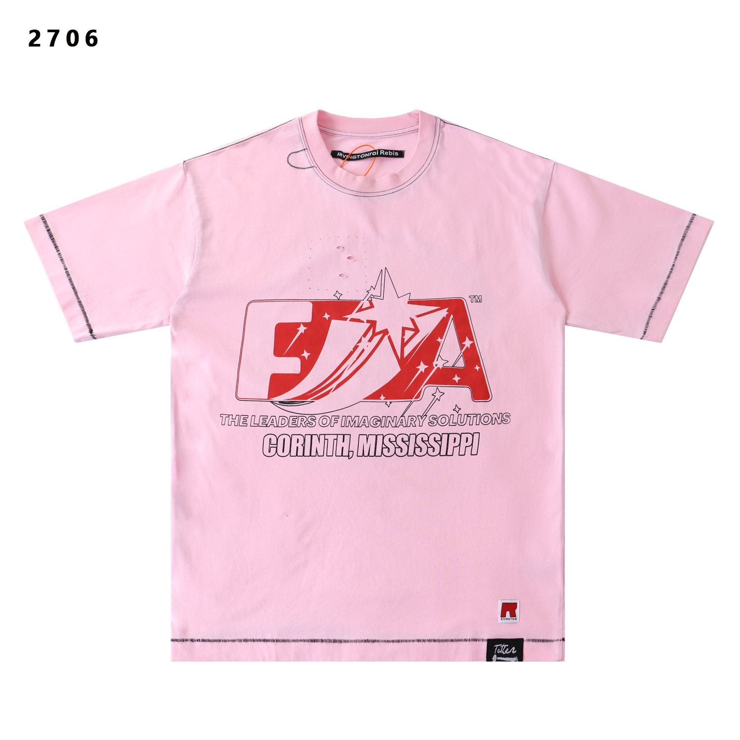 RRR123 CVA Washed Pink Graphic T-Shirt — hero