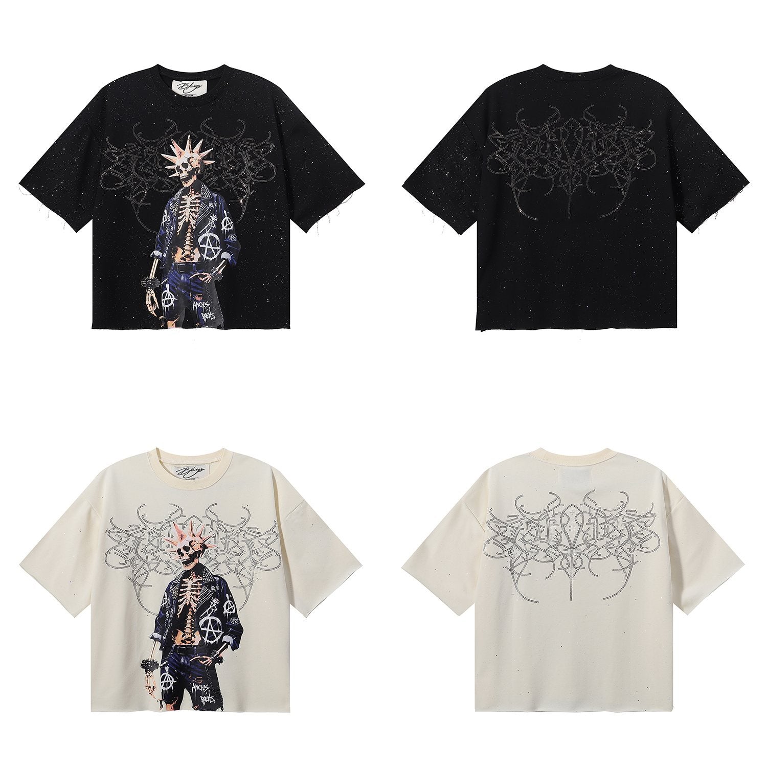 BKYS Revival Skeleton Rhinestone Graphic T-Shirt — comparison