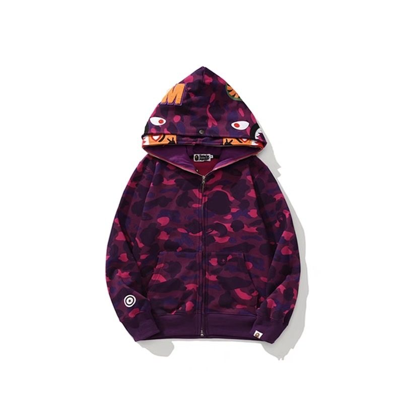 BAPE Shark Camo Full-Zip Hoodie — front