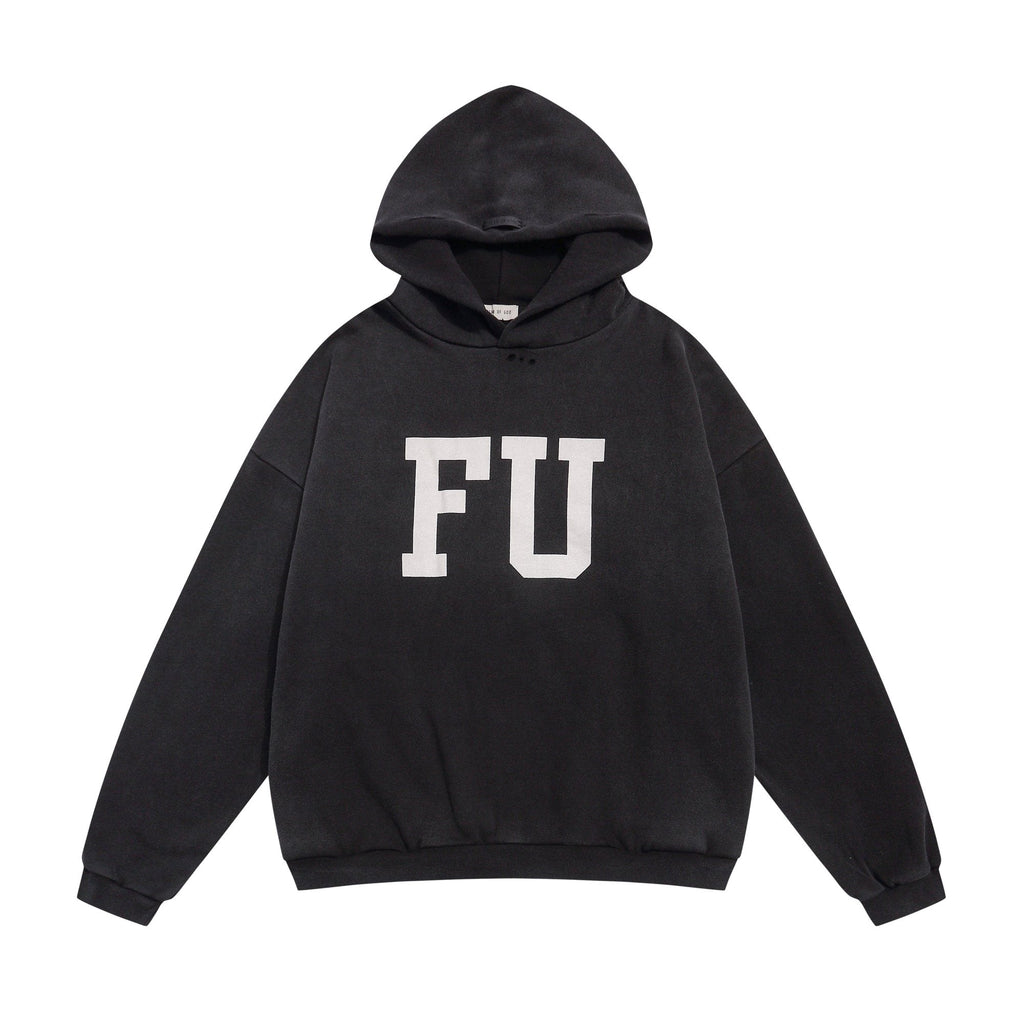 Fear of God Black Text Graphic Pullover Hoodie — hero