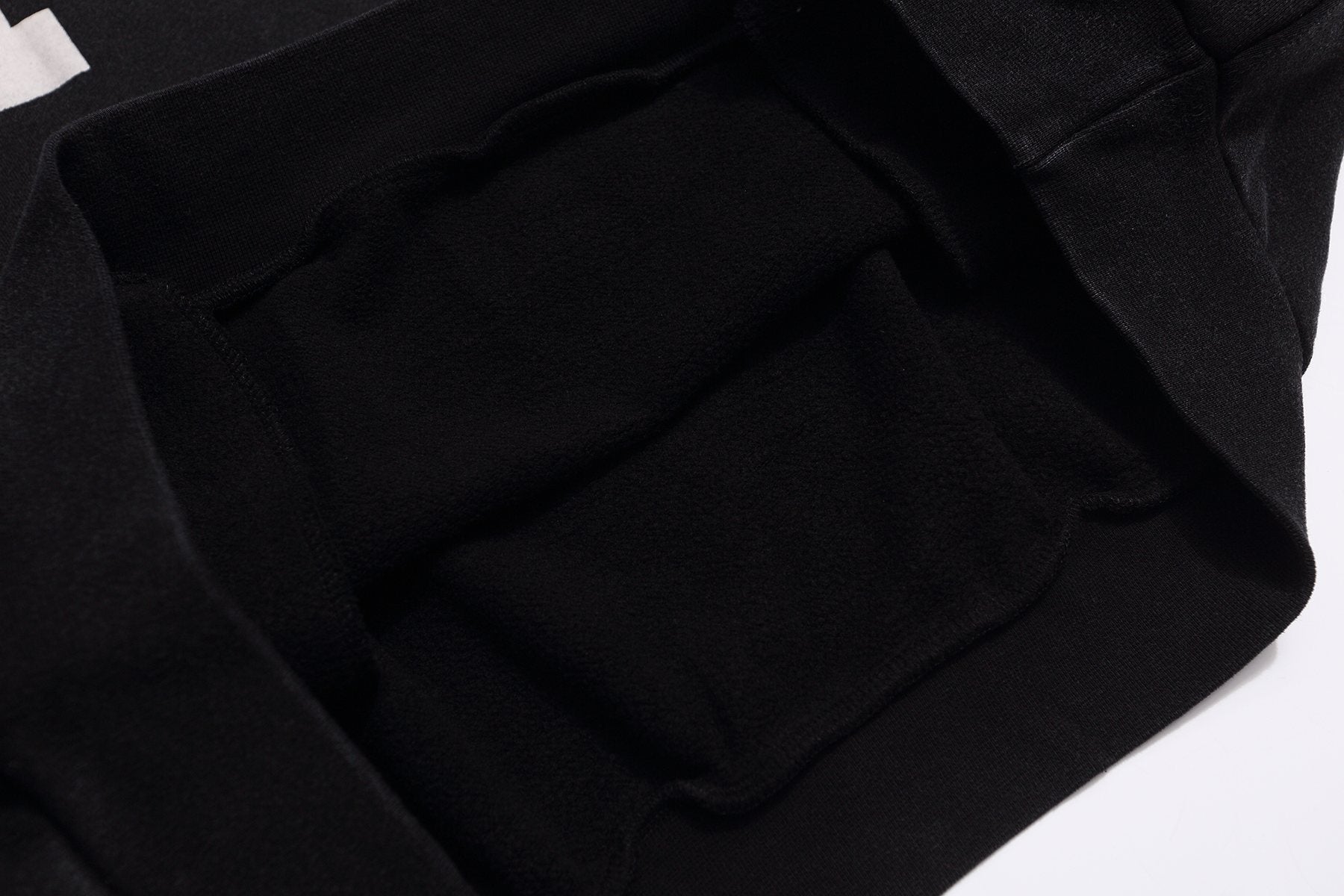 Fear of God Black Text Graphic Pullover Hoodie — detail