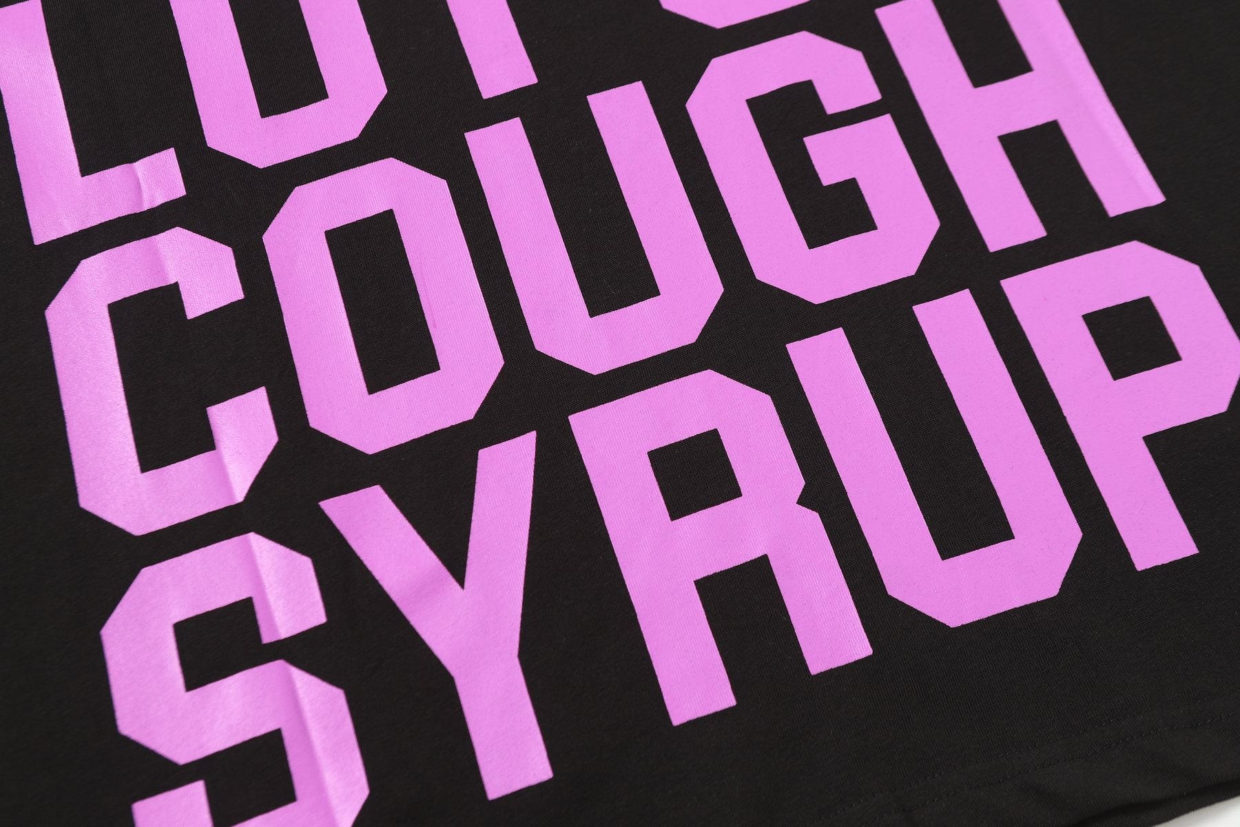 THAT'S A AWFUL LOT OF COUGH SYRUP Black Graphic Short-Sleeve T-Shirt — detail