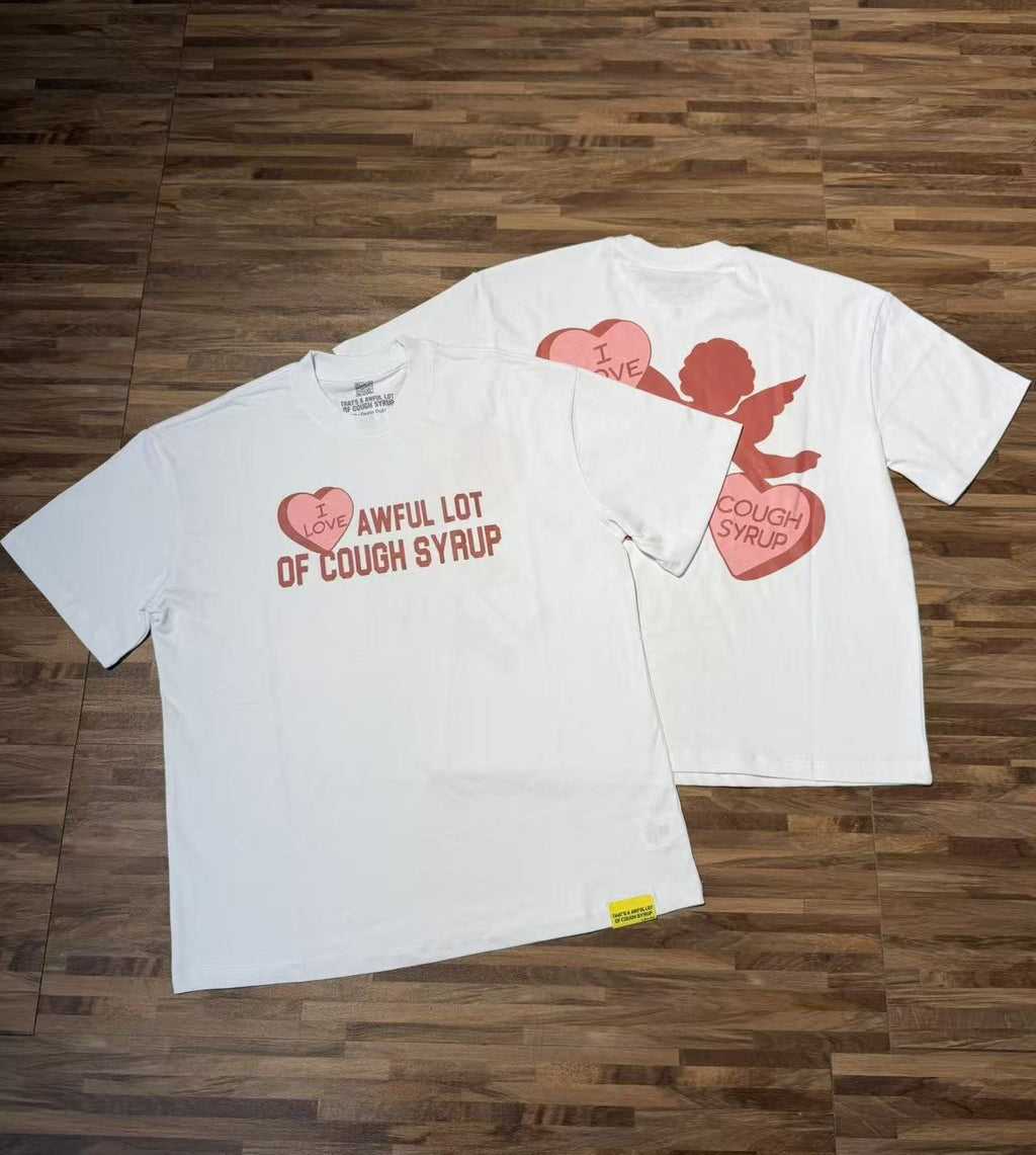 THAT'S A AWFUL LOT OF COUGH SYRUP Cupid Heart Graphic T-Shirt — context