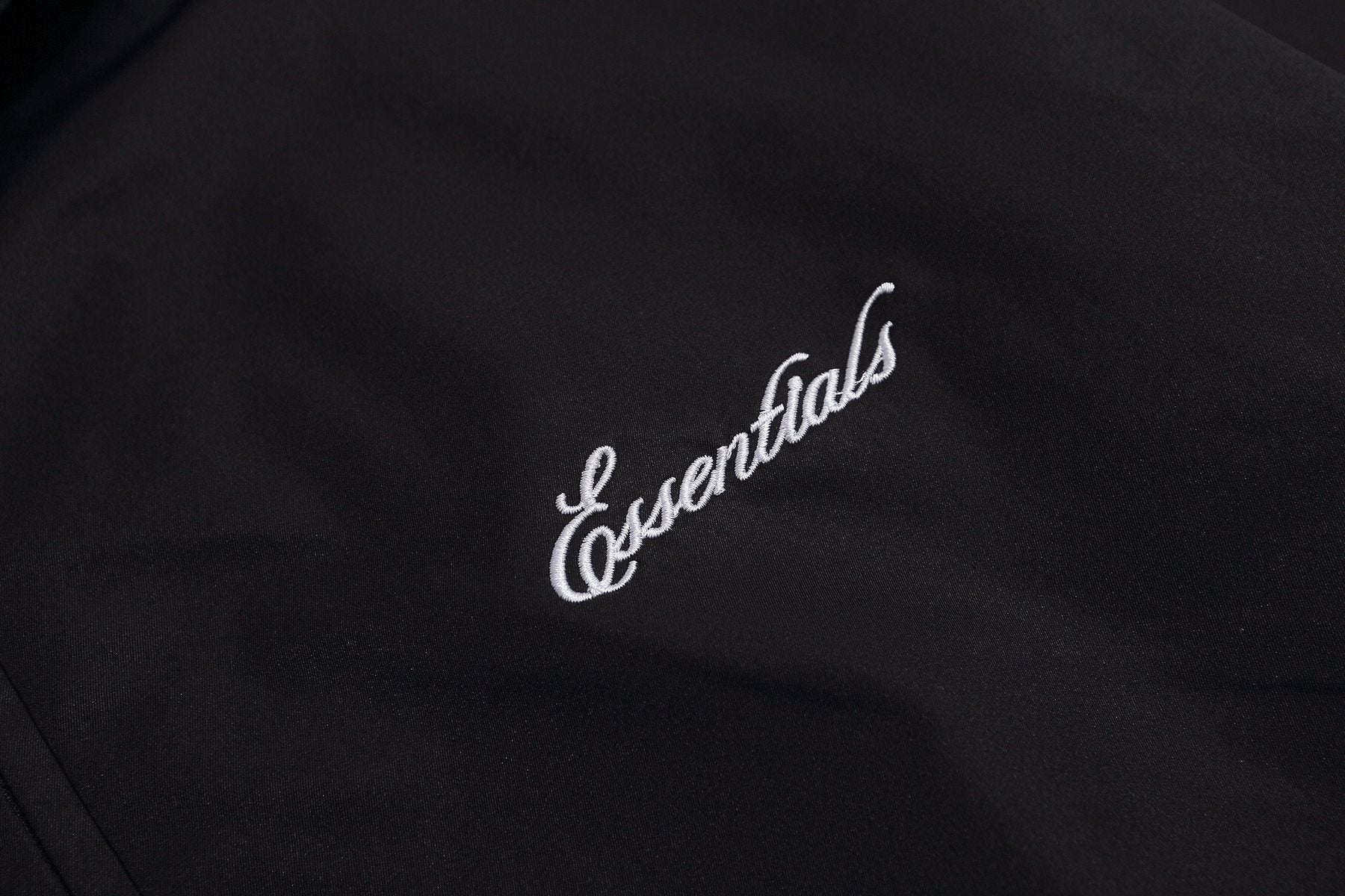 Essentials Black Half-Zip Windbreaker Jacket — detail