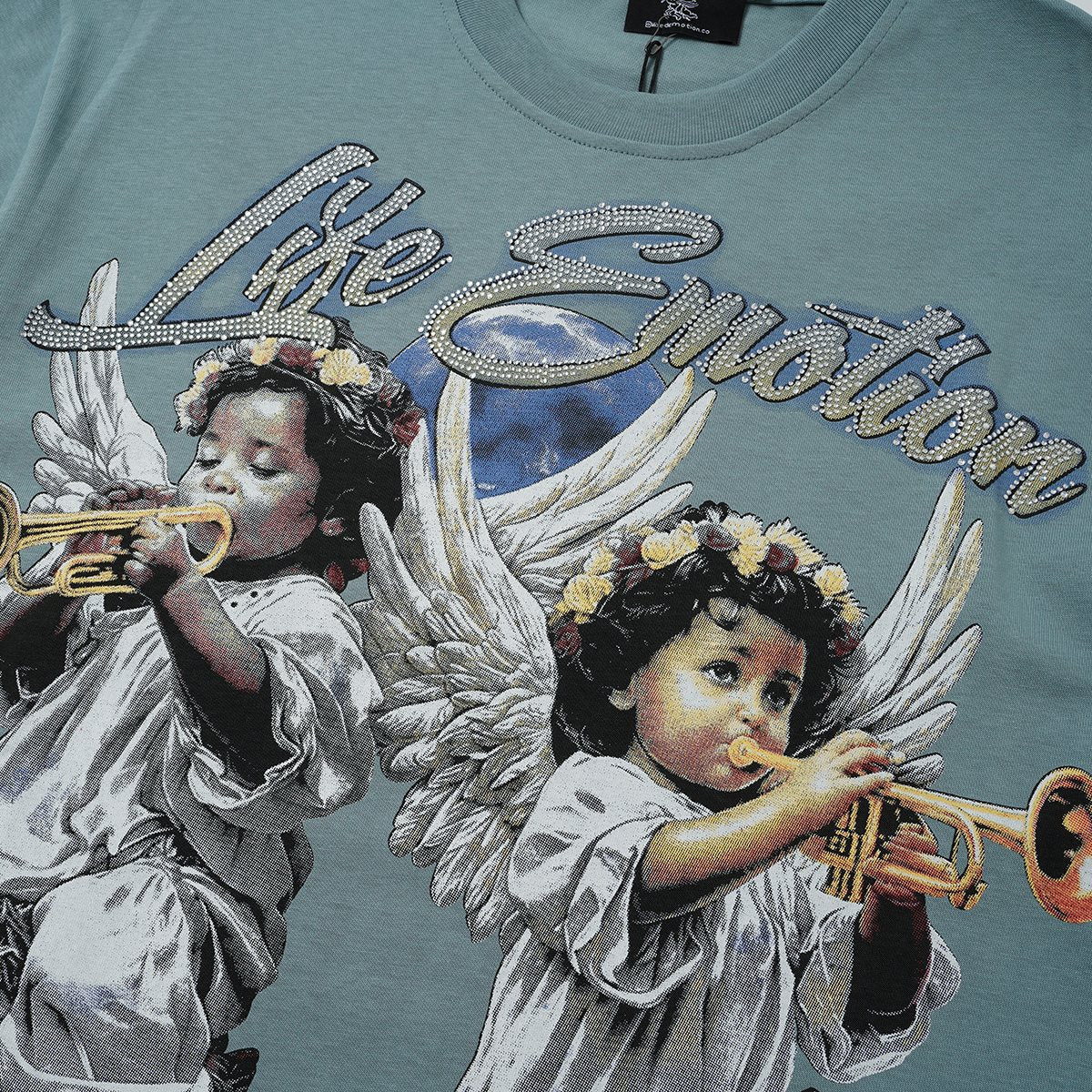 MIXED EMOTION Angel Rose Graphic Short-Sleeve T-Shirt — detail