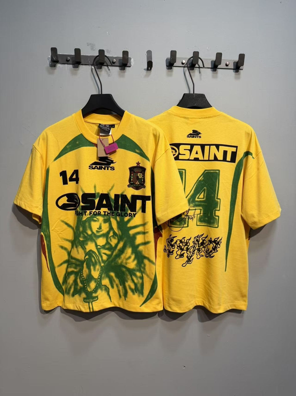SAINT Rhinestone Number Graphic T-Shirt — front
