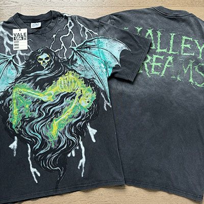 VALE USA Grim Reaper Graphic T-Shirt - Charcoal Black — context