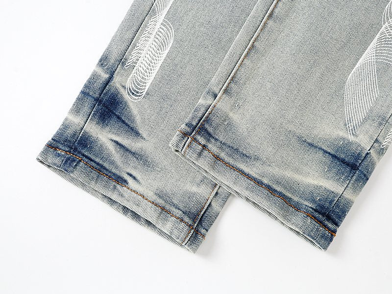 Purple Brand Light Blue Side Graphic Jeans — detail