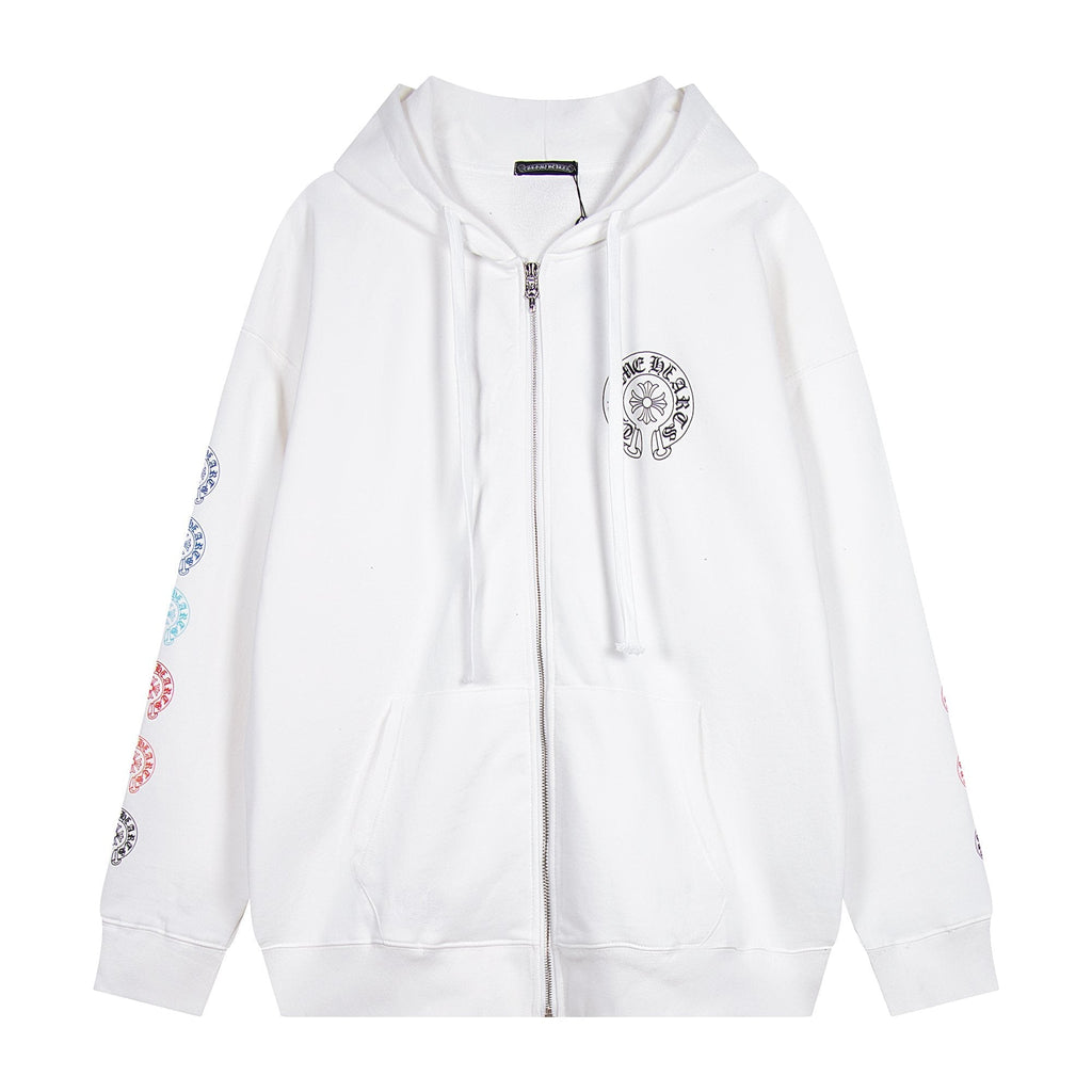 Chrome Hearts Rainbow Horseshoe Graphic Zip-Up Hoodie — hero