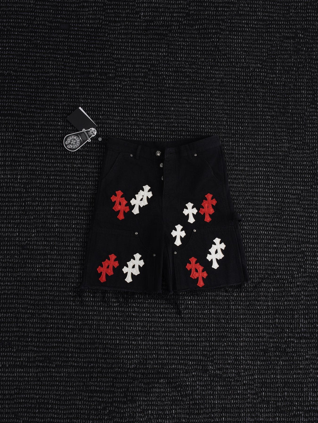 Chrome Hearts Cross Patch Black Shorts — front