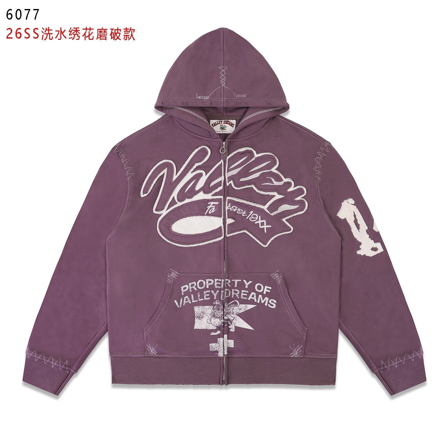 Valley Dreams Washed Full-Zip Graphic Hoodie — hero