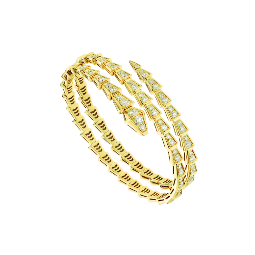 Bvlgari Serpenti Bracelet Gold Cubic Zirconia Double Row